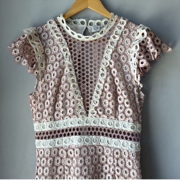 Sea New York Pink Crochet Lace Dress Coquette - Picture 7 of 13